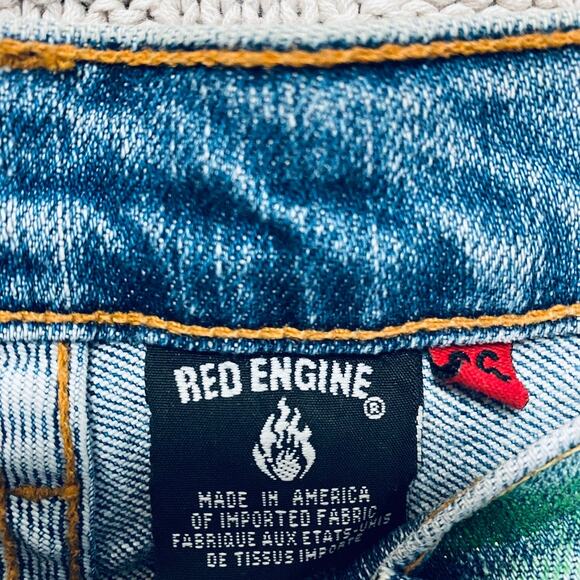 Red Engine painted flare jeans - Picture 6 of 12